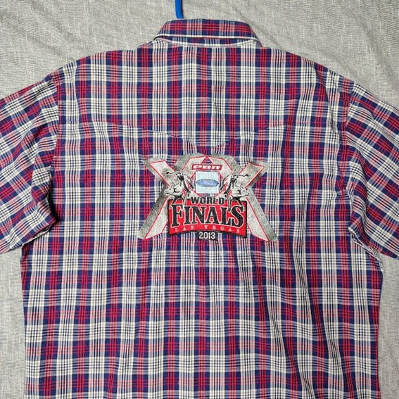 PBR World Finals Wrangler Shirt Mens Long Sleeve Pearl Snap FORD Embroidered - Picture 2 of 14